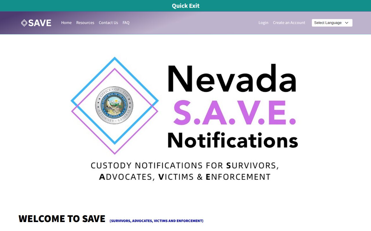 Nevada SAVE custody status search used for Elko County inmate checks
