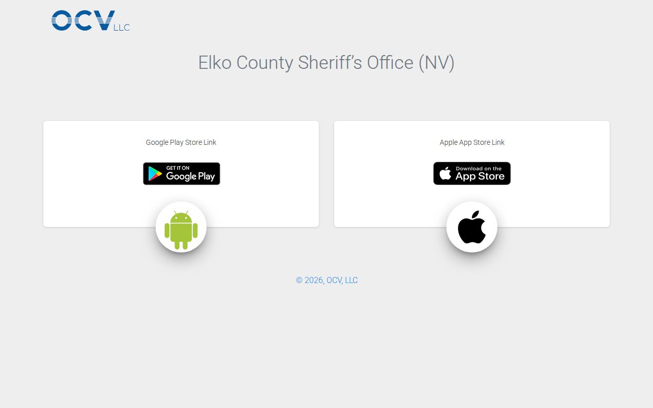Official Elko County Sheriff OCV mobile app download page